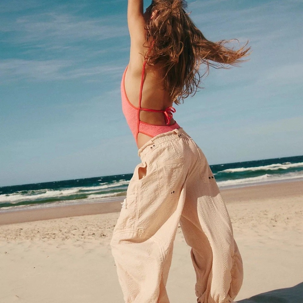 NWT Free People Outta Sight Parachute Pants Size L - Picture 2 of 8